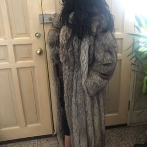 Silver fox coat
